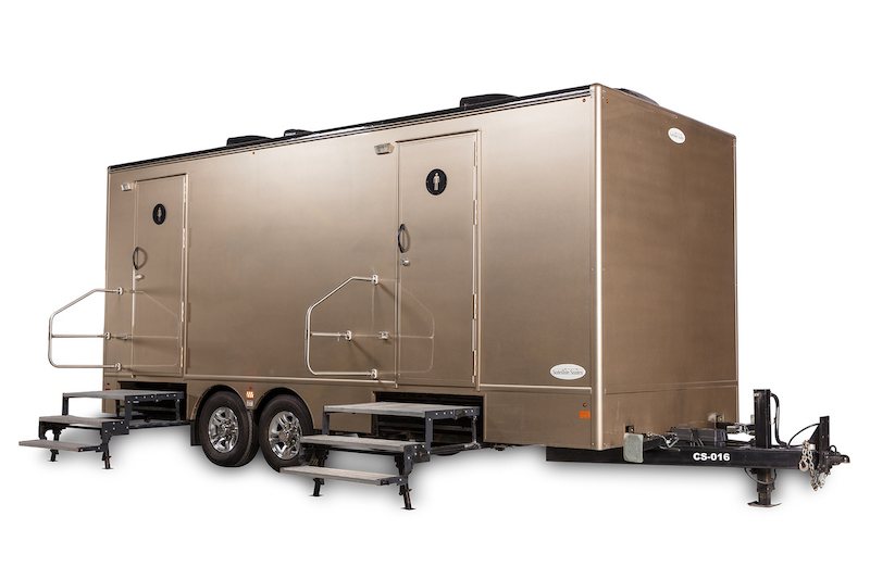 luxury restroom trailer outside