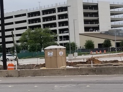 Texas Outhouse portable toilet rental nearby at construction site in Houston TX