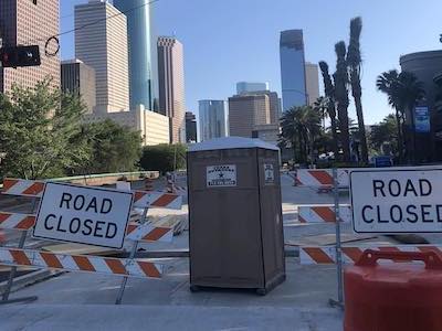 Texas Outhouse portable toilet at construction site in Houston, Texas