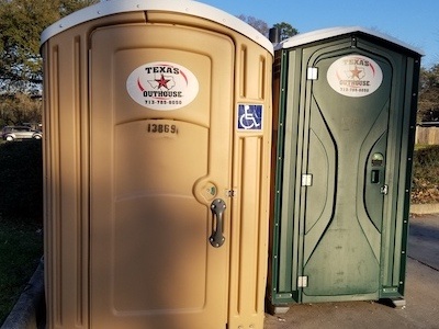Portable toilets from Texas Outhouse in Houston, Texas, helping event planners meet legal requirements for toilets at events