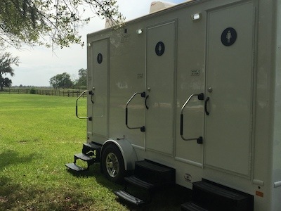 Luxury portable toilets provided by Luxury Event Trailers in Houston, TX