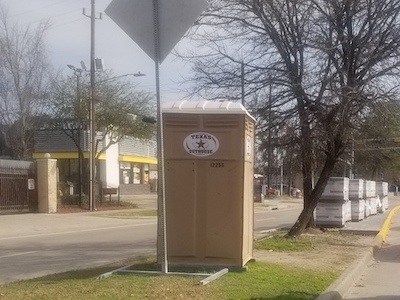 Portable toilet available for rent from Texas Outhouse in Houston, Texas