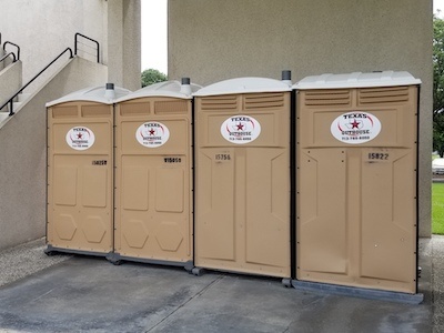 Portable toilets provided by Texas Outhouse for event planners in Texas looking for more information on portable toilet rental cost