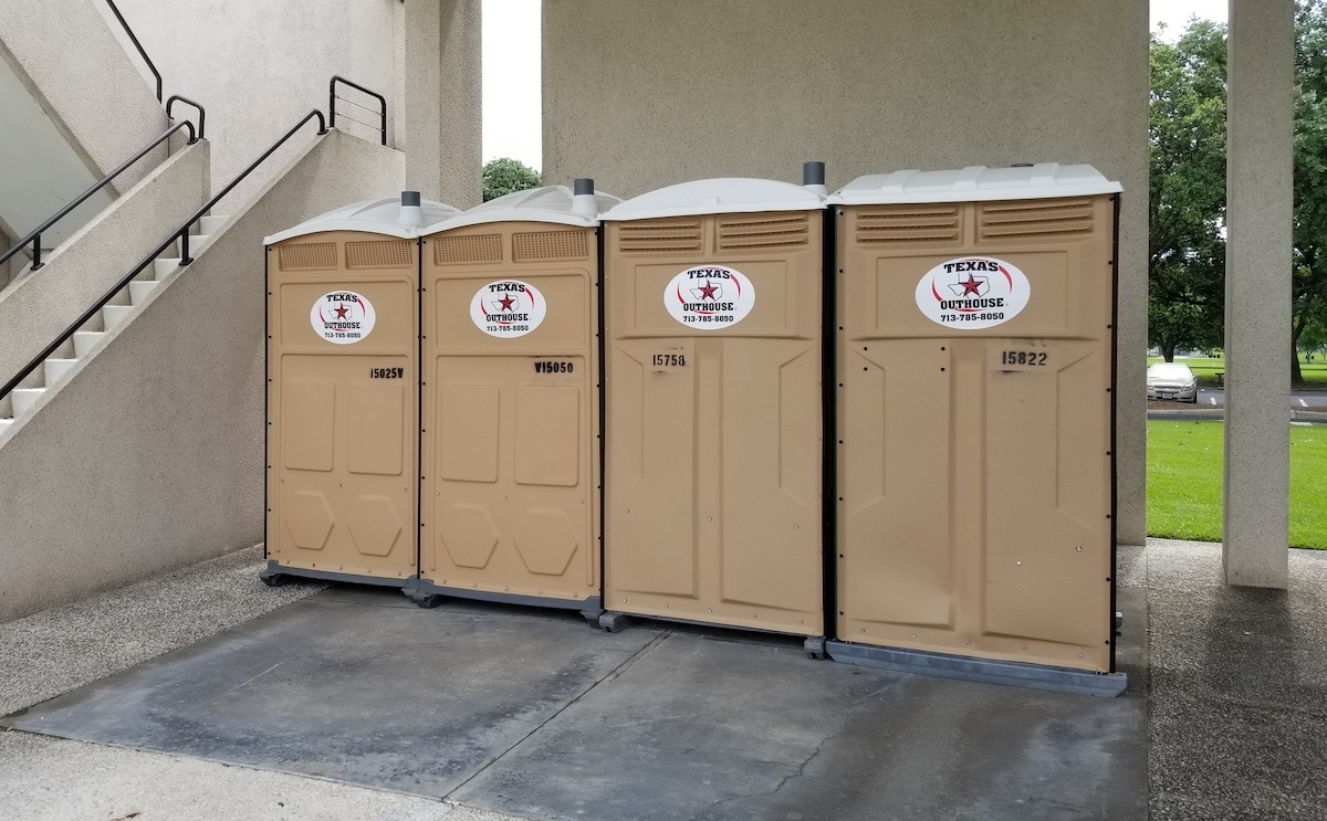 Porta john rentals ready to go for your next construction project.