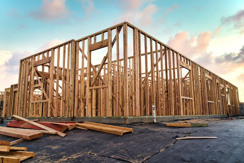 A construction site in need of rented portable showers and toilets