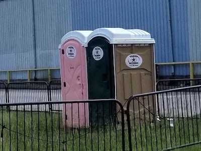 Portable toilets rented from Texas Outhouse for an outdoor event