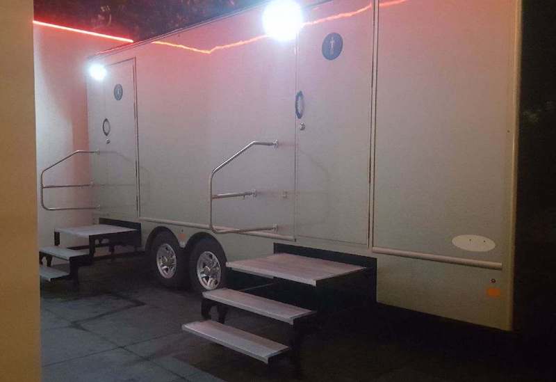 Rent a luxury wedding portable toilet trailer from Texas Outhouse for your next event.