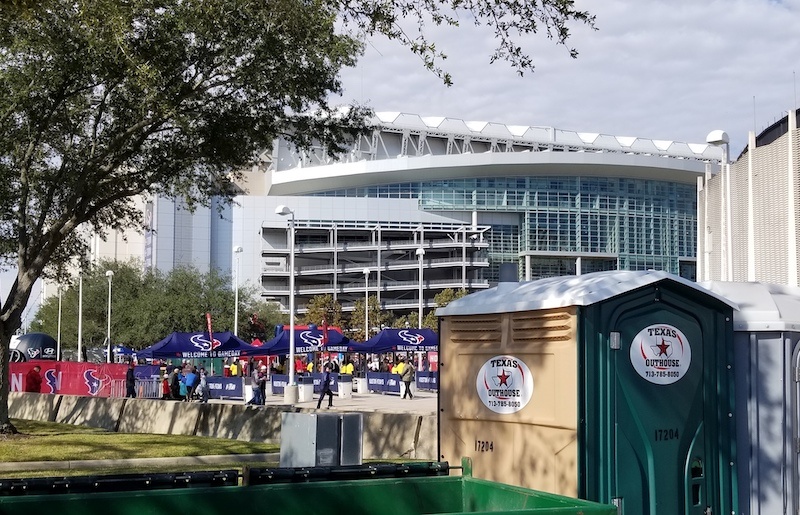 Texas Outhouse portable toilets at NGR Stadium in Houston