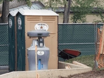Texas Outhouse portable toilets and handwashing station